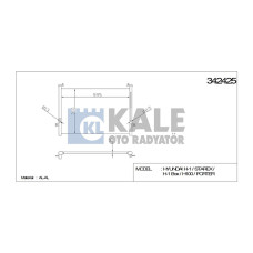 Hyundai Starex Radyatör Kli̇ma Starex 98-08 / H-100 94-06 Mi̇ni̇büs / H-100 97-04 Kamyonet 16 Mm