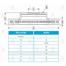 Mitsubishi Canter Fren Di̇ski̇ Canter Fe519 / Ön Havali 274-6 (2 Adet)