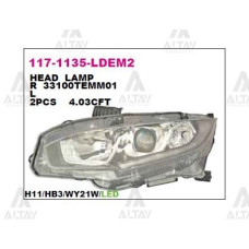 DEPO-DPO-117-1135R-LDEM2 FAR CIVIC 16-22 FC5 SEDAN ELEGANCE-PREMIUM MOTORU ÜZERİNDE LEDLİ SAĞ